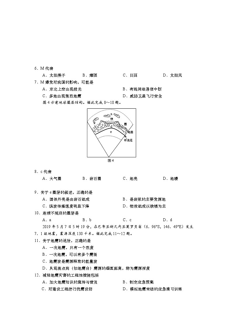 高中地理必修一 20192020学年山东省青岛市黄岛区高一上学期期中考试试题第2页
