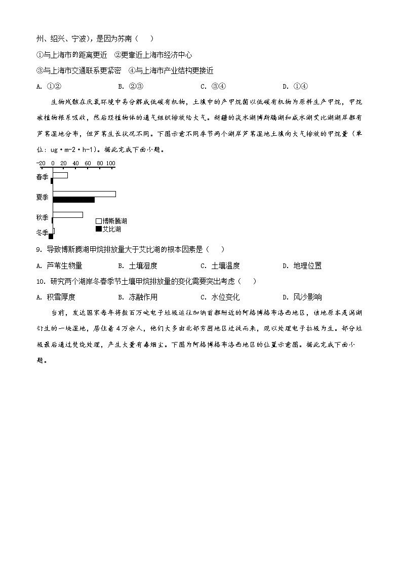 精品解析：山东省聊城市2021-2022学年高二下学期期末地理试题（原卷版）第3页