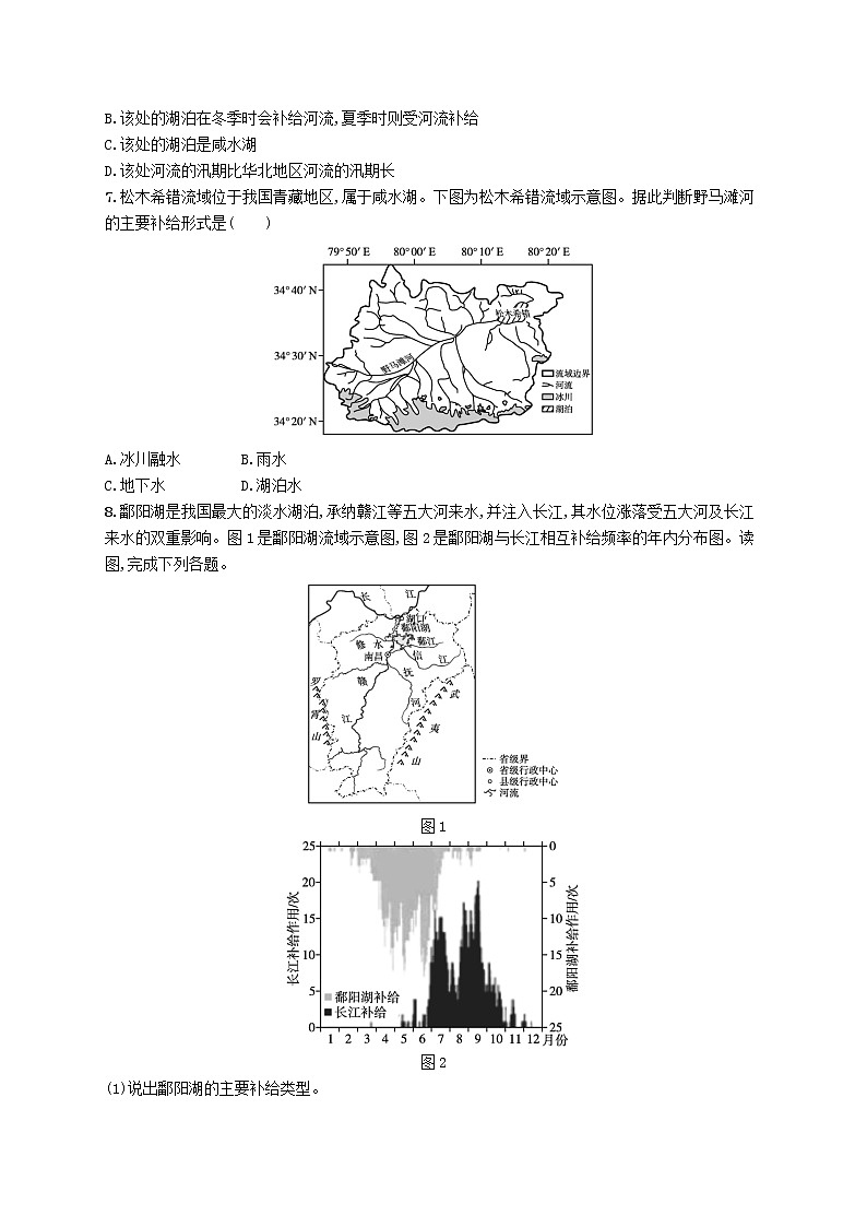 2022—2023学年新教材高中地理鲁教版选择性必修1第四单元水体运动的影响第一节陆地水体及其相互关系（课件+课后习题）02