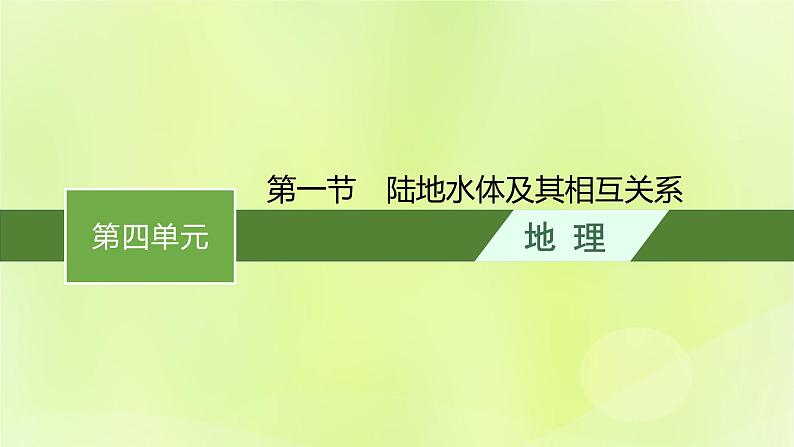 2022—2023学年新教材高中地理鲁教版选择性必修1第四单元水体运动的影响第一节陆地水体及其相互关系（课件+课后习题）01