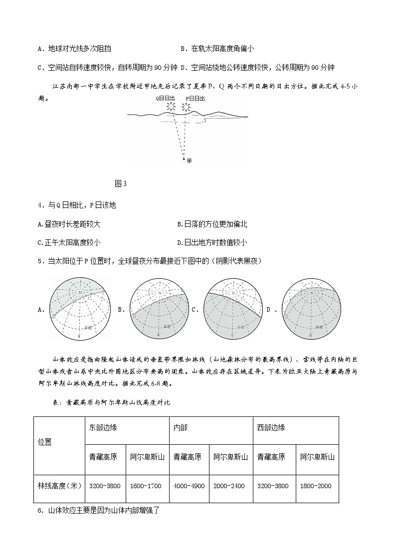 2021-2022学年江苏省镇江市五校高二下学期期末考试地理试卷（word版含答案）02