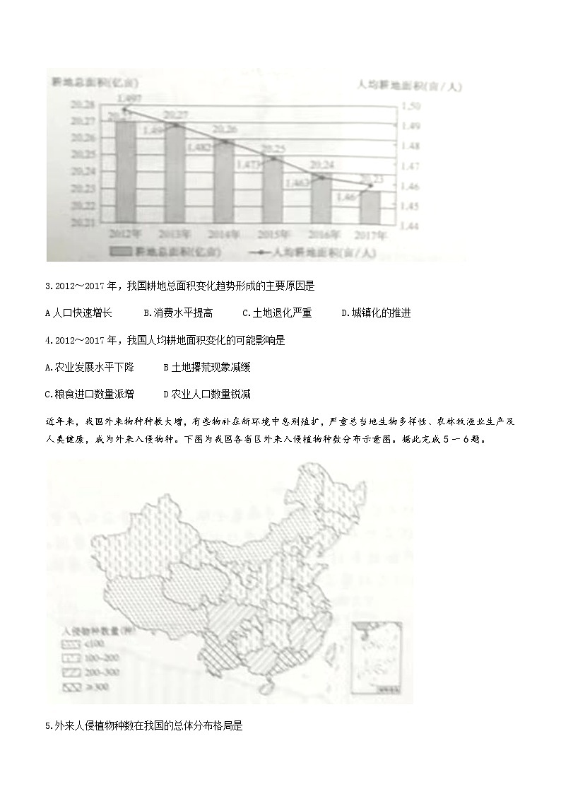 2021-2022学年山西省六校联考高二下学期期末地理试题02