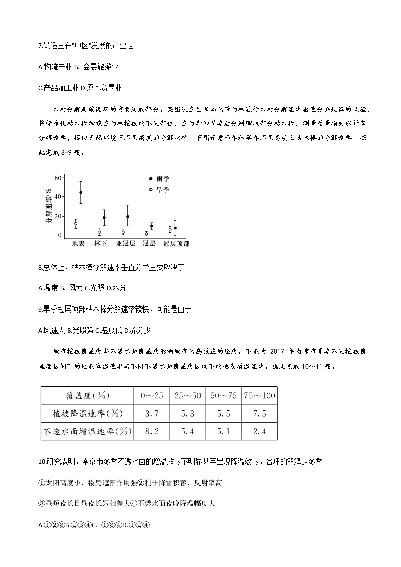2022届湖南省长沙市湖南师大附中高三第十次月考（三模）地理试卷含解析03