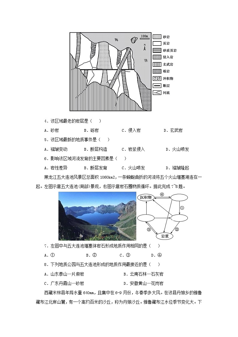 2023届高考地理一轮复习双优单元滚动双测卷地表形态的塑造A卷02