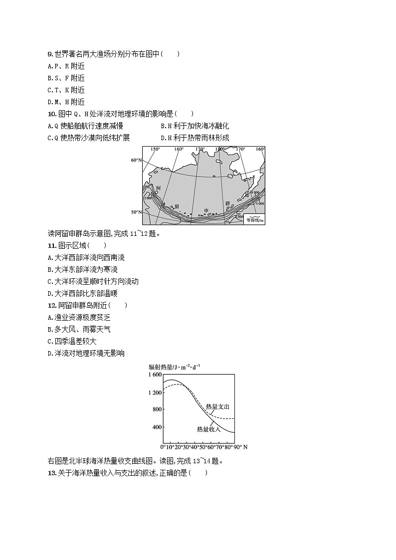 2022_2023学年新教材高中地理第四单元水体运动的影响测评试题鲁教版选择性必修103