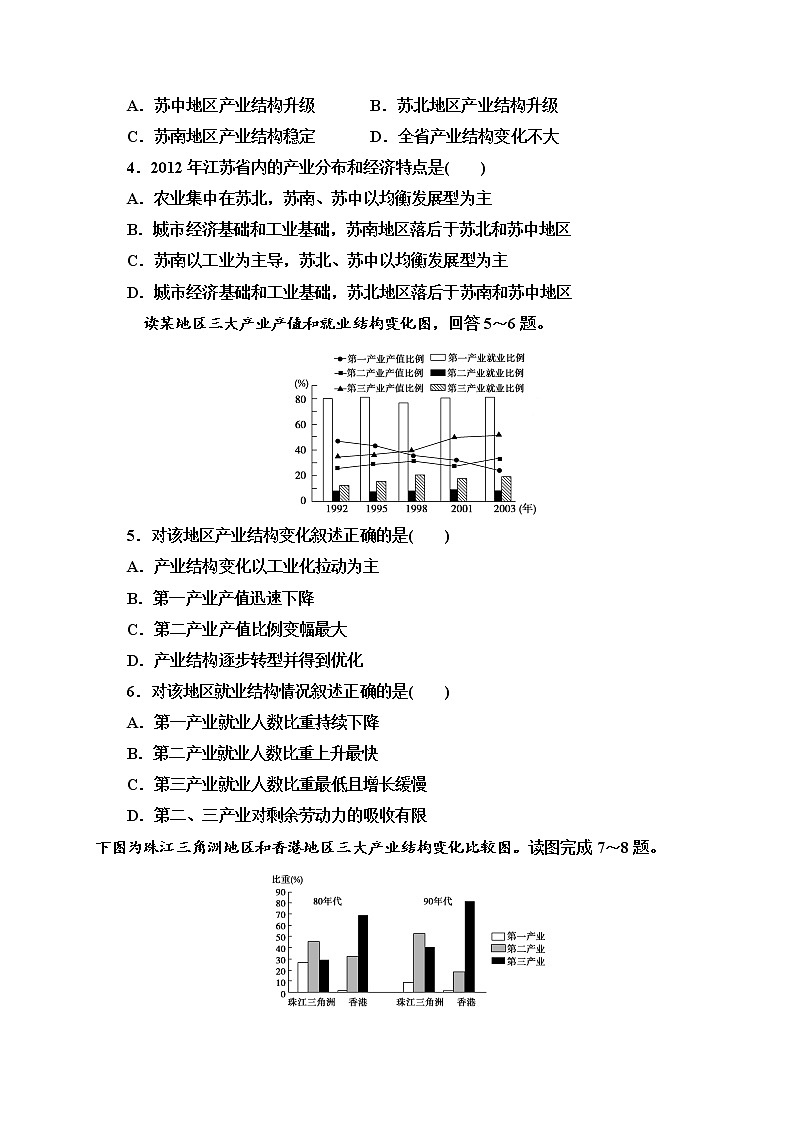 第三章第二节地区产业结构变化 培优练习 2022-2023学年人教版（2019）高中地理选择性必修2第2页
