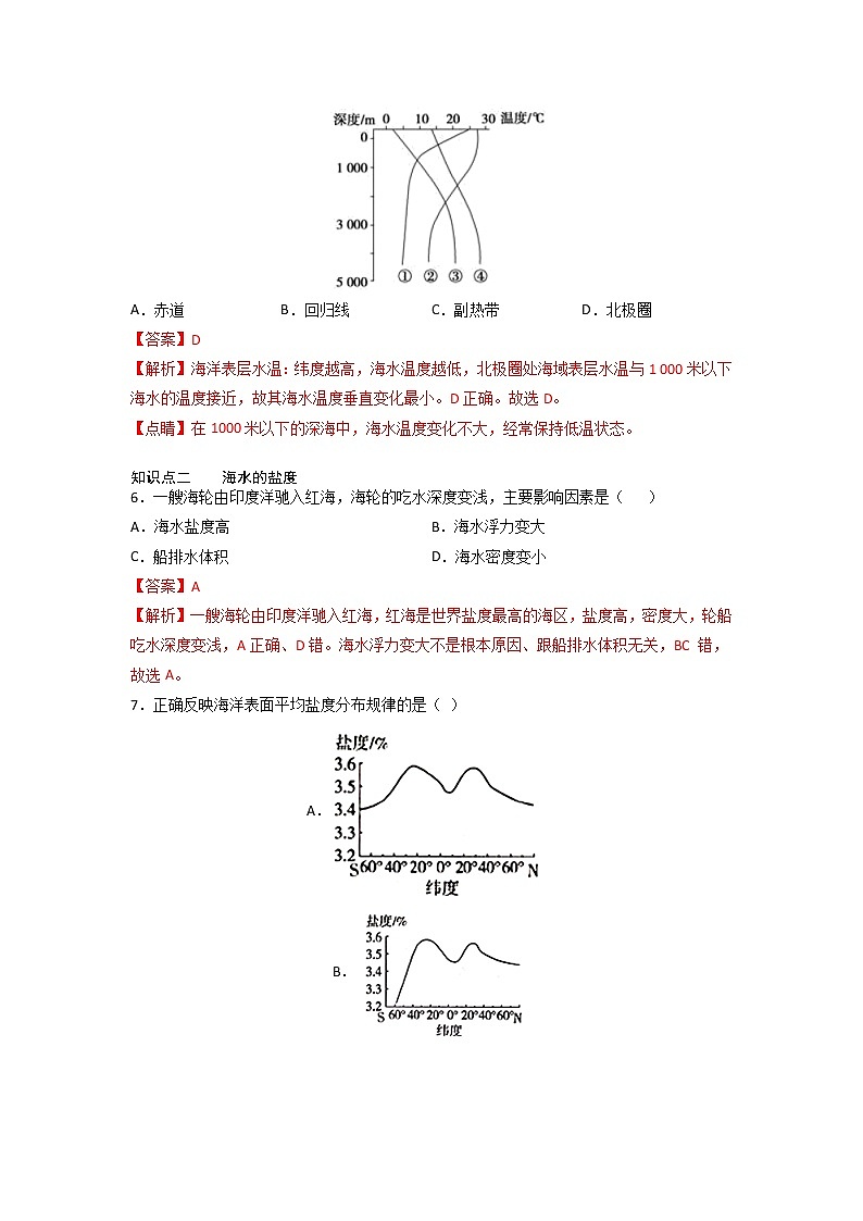 3.2 海水的性质 -2022-2023学年高一地理过关提优分层练（人教版2019必修第一册）03