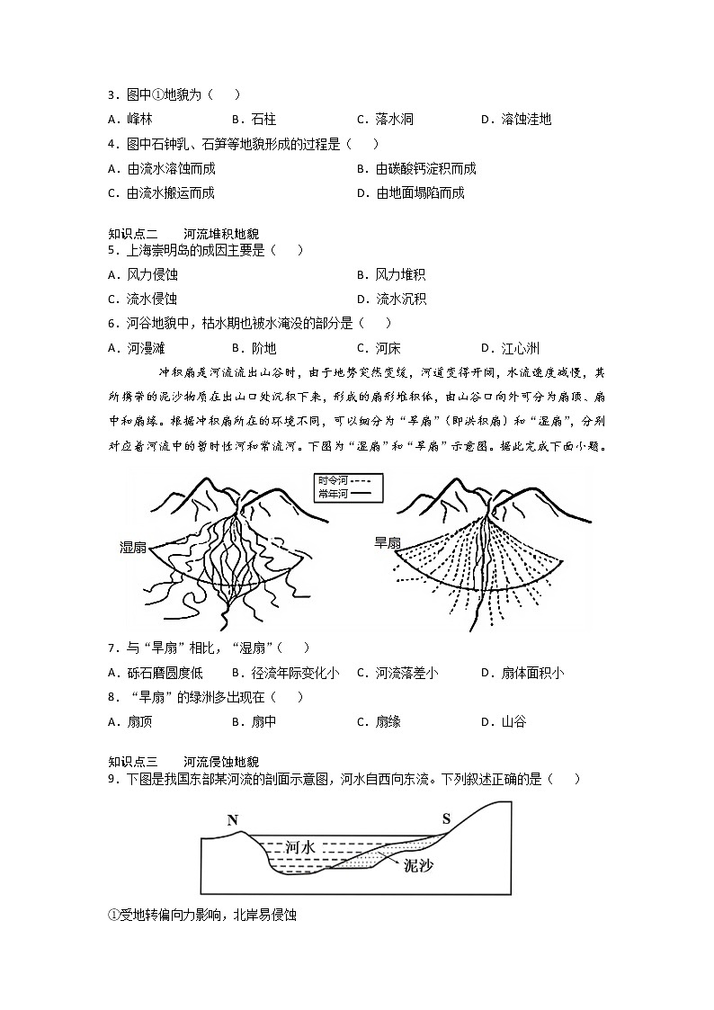 4.1 常见地貌类型 -2022-2023学年高一地理过关提优分层练（人教版2019必修第一册）02
