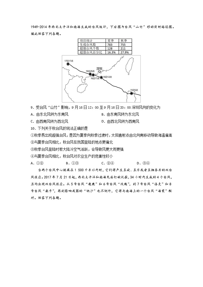 6.1 气象灾害 -2022-2023学年高一地理过关提优分层练（人教版2019必修第一册）03