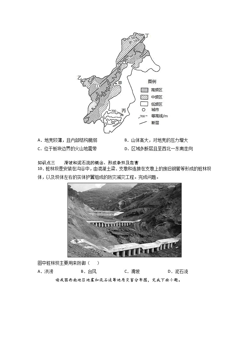 6.2 地质灾害 -2022-2023学年高一地理过关提优分层练（人教版2019必修第一册）（原卷版）第3页