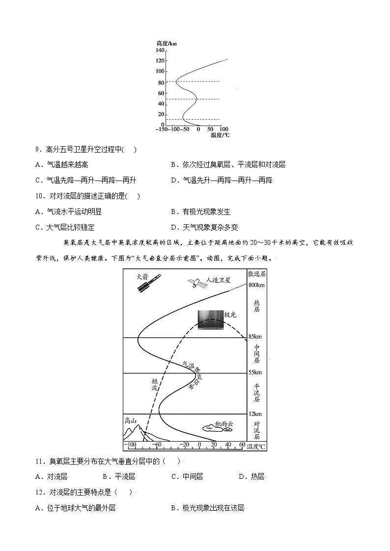 单元测试2地球上的大气 A卷-2022-2023学年高一地理同步单元AB卷（人教版2019必修第一册）03