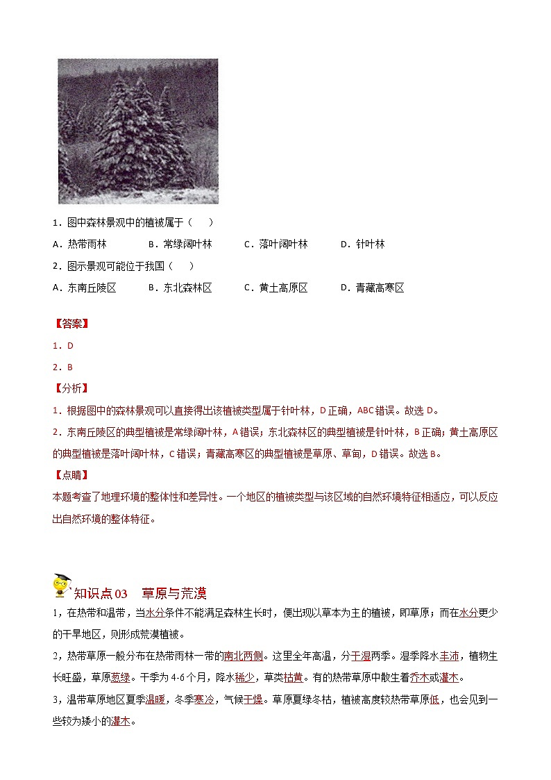 高中地理必修一 5.1 植被（含答案）第3页
