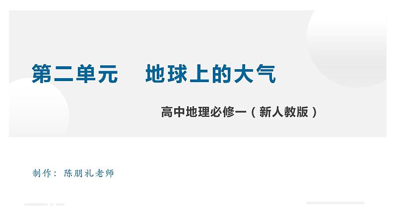 高中地理必修一 第二章 地球上的大气【复习课件】20202021学年高一单元复习 (共51张)01