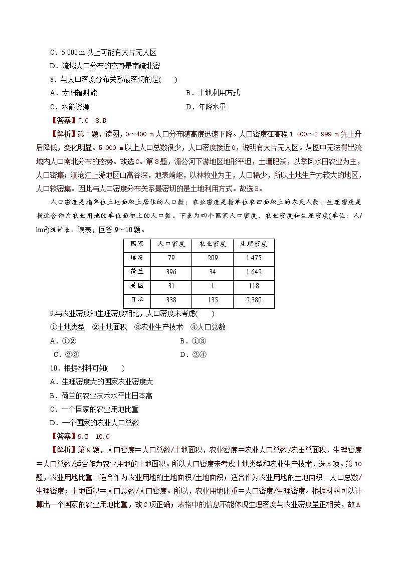 高中地理必修二 第一章 人口同步精品课件+单元复习+真题过关检测03