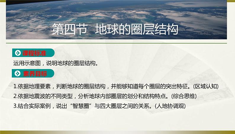 人教版高中地理必修第一册第一章第四节地球的圈层结构课件第1页