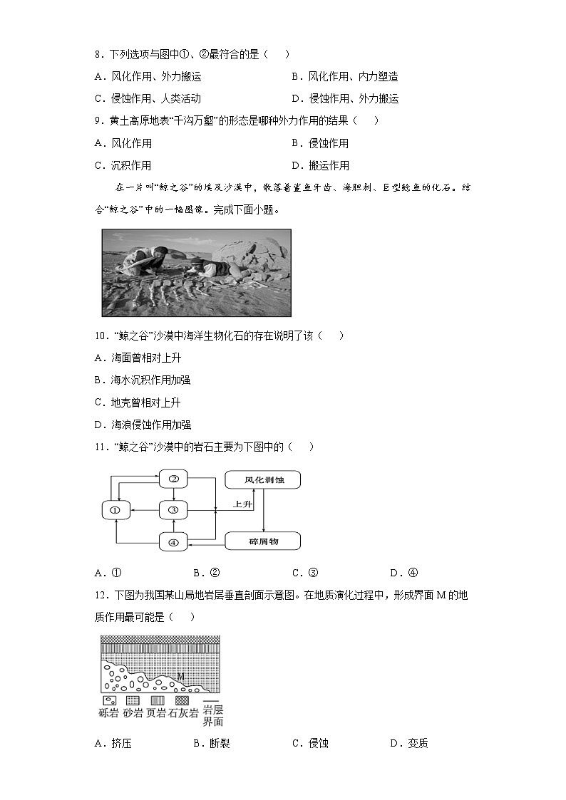 2.1 塑造地表形态的力量（课后）-高中地理人教版（2019）选择性必修1课前课中课后同步试题精编03