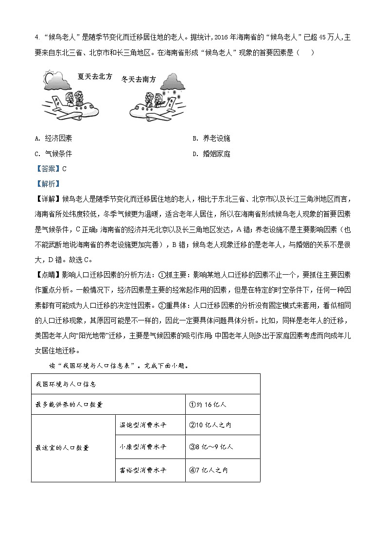 高中地理必修二 精品解析海南省海南枫叶国际学校2019-2020学年高一下学期期末试题（含答案）第2页