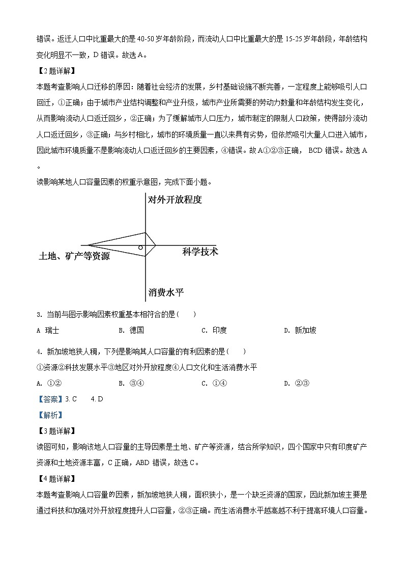 高中地理必修二 精品解析山东省安丘市实验中学2019-2020学年高一下学期期中试题（含答案）第2页