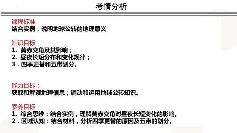 2023届高考地理一轮复习课件 6.1  地球公转特征及黄赤交角03