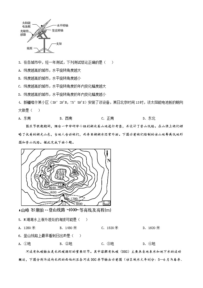 精品解析：山东省烟台市2021-2022学年高二下学期期末地理试题（原卷版）第2页