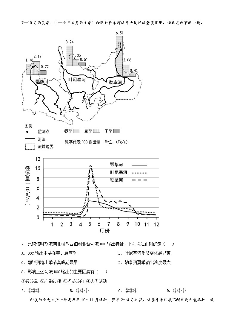 精品解析：山东省烟台市2021-2022学年高二下学期期末地理试题（原卷版）第3页