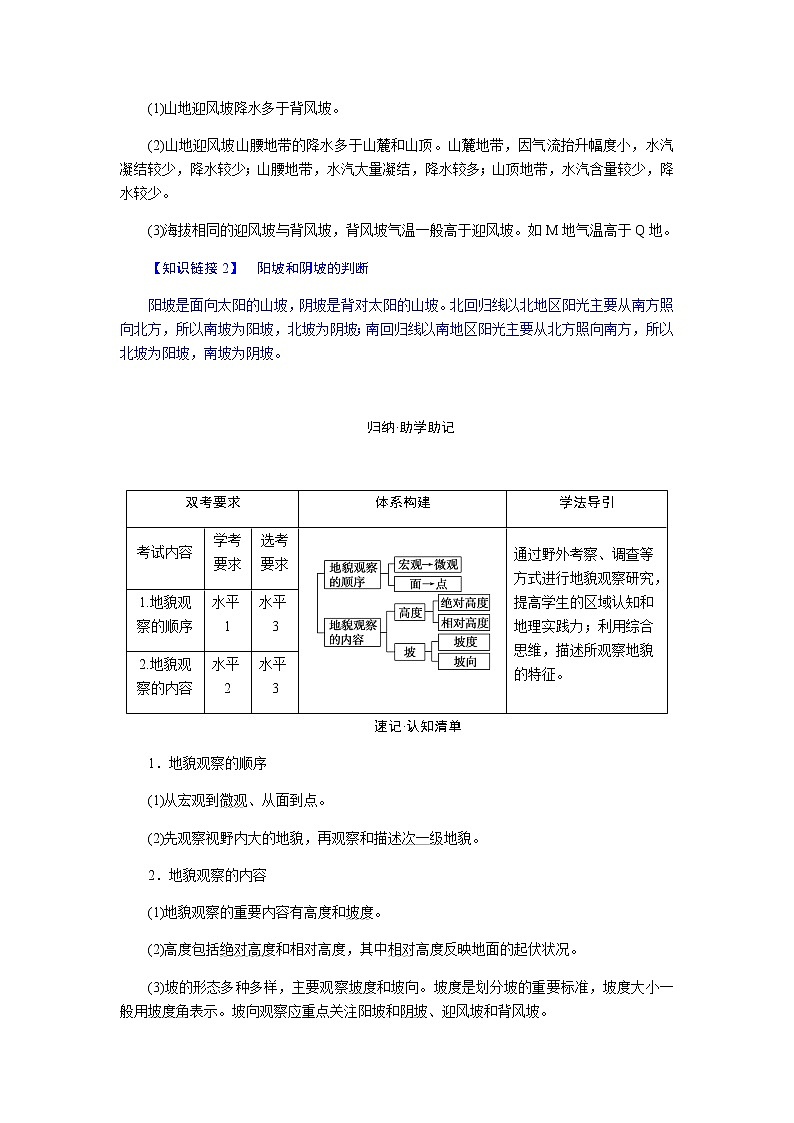 人教版高中地理必修第一册4.2地貌的观察导学案03