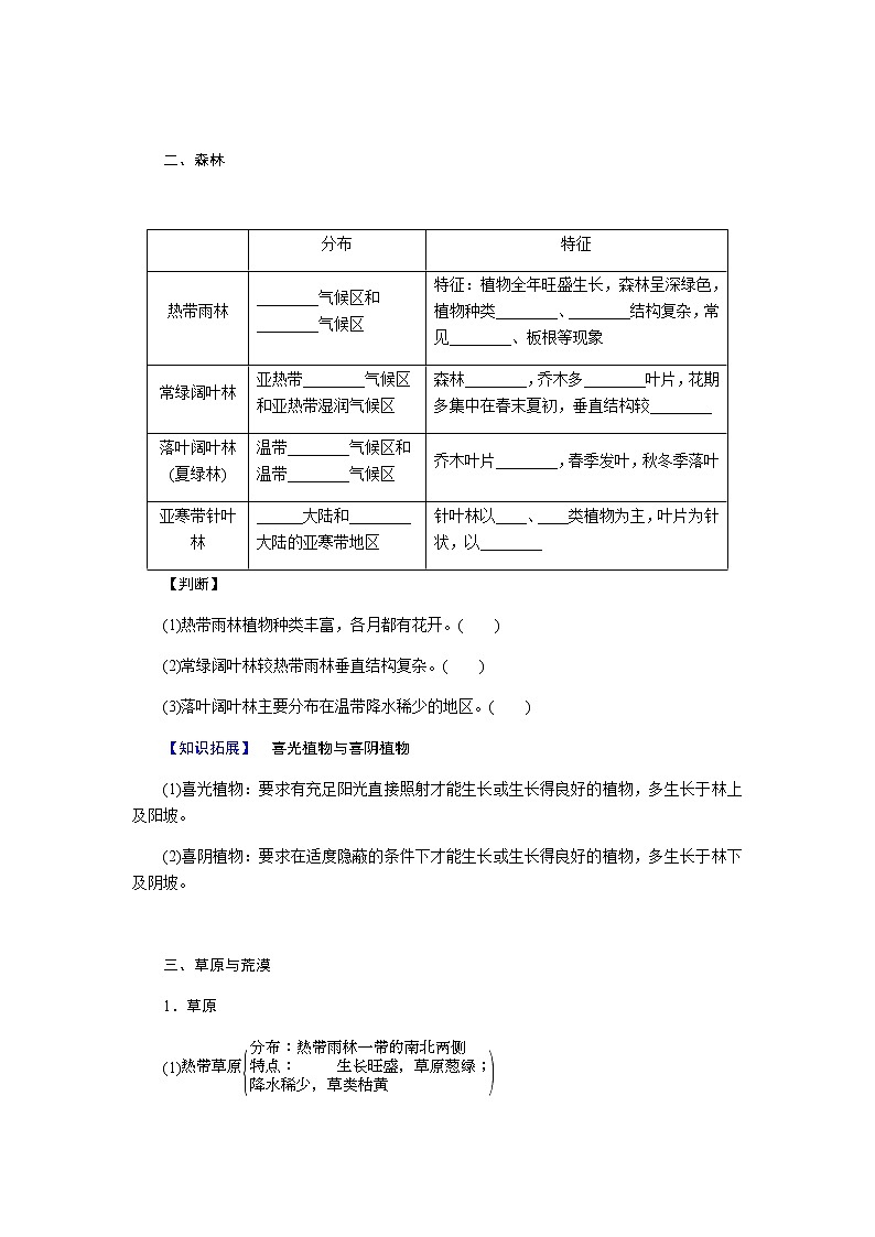 人教版高中地理必修第一册5.1植被与土壤导学案02