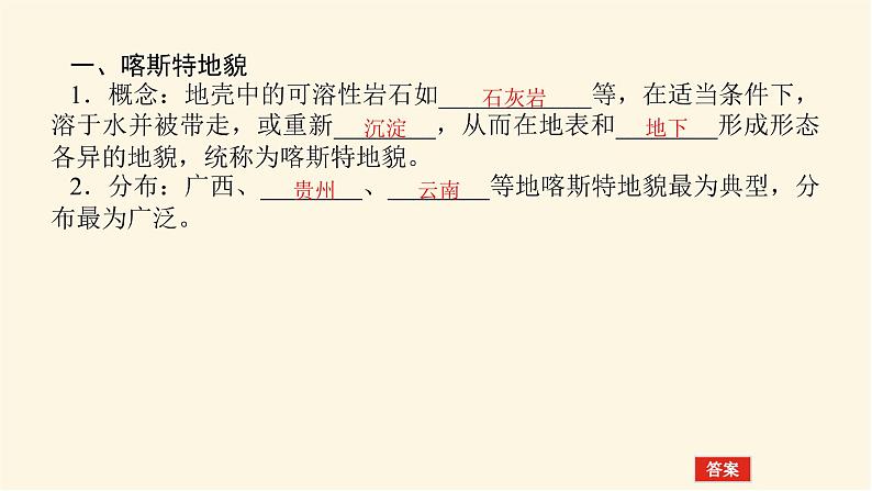 人教版高中地理必修第一册4.1.1喀斯特地貌和河流地貌课件第4页