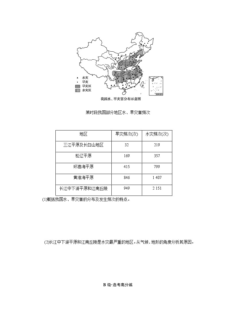 人教版高中地理必修第一册气象灾害课时分层作业(十五)无答案第3页