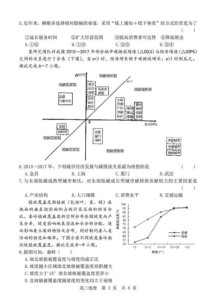 2023山东省“学情空间”区域教研共同体高三上学期入学考试地理试题PDF版无解析第2页