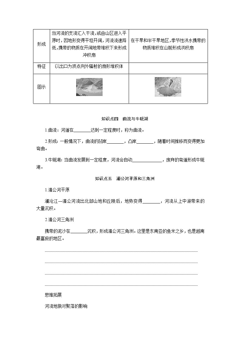 鲁教版高中地理必修第一册3.3探秘澜沧江—湄公河流域的河流地貌导学案03