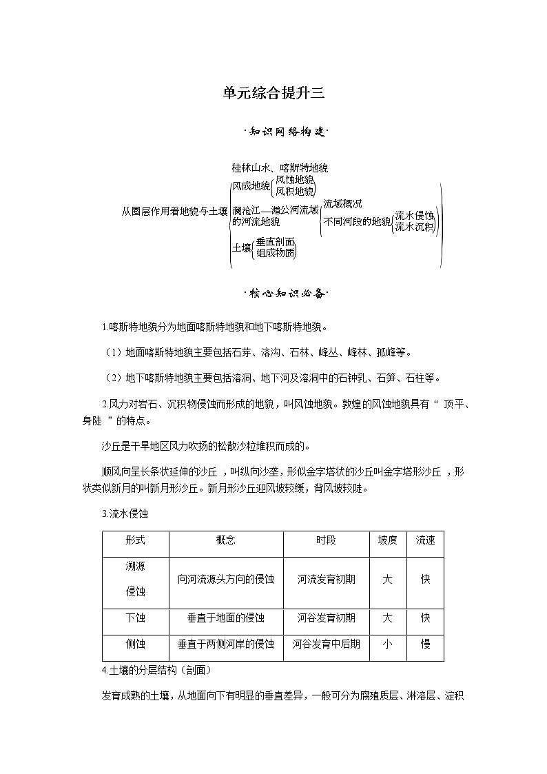 鲁教版高中地理必修第一册单元综合提升三导学案第1页