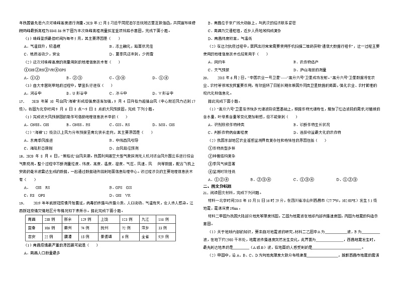 备考2023年高考地理一轮基础复习专题24地理信息技术在防灾减灾中的应用解析版第2页