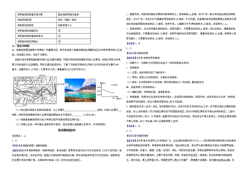 备考2023年高考地理一轮基础复习专题18地貌的观察解析版第3页
