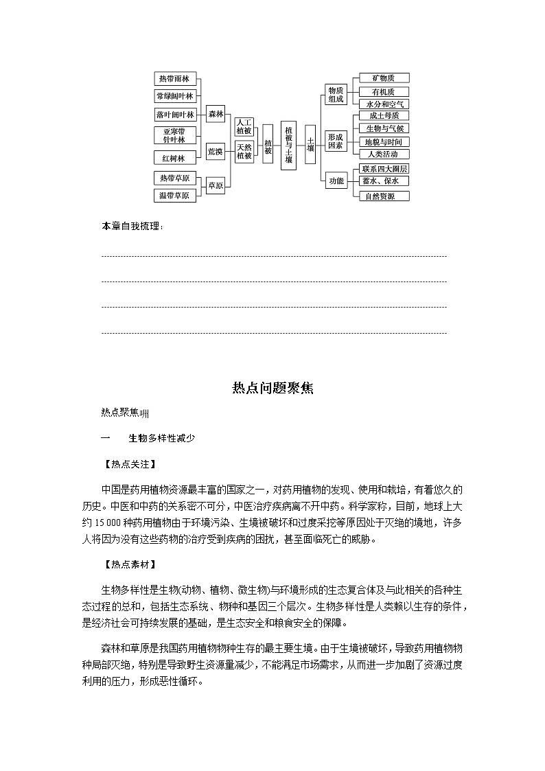 人教版高中地理必修第一册第五章植被与土壤章末复习导学案03