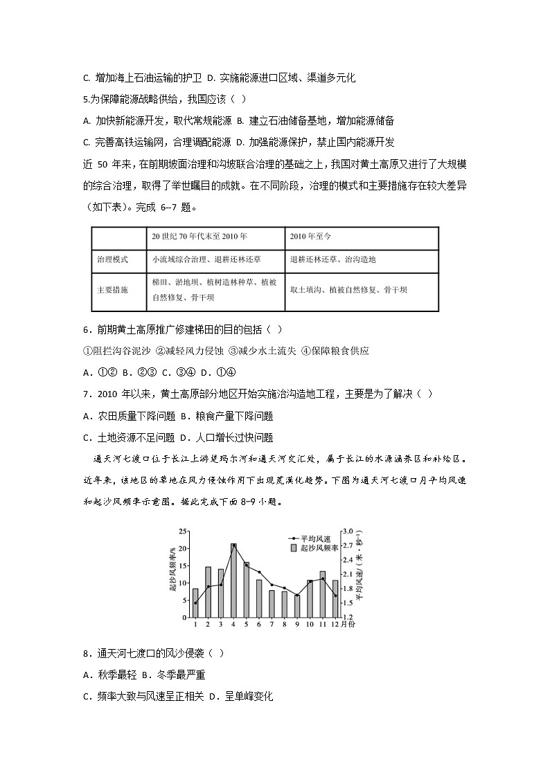 2021-2022学年黑龙江省哈尔滨市第六中学校高二下学期期末考试地理试题含答案02