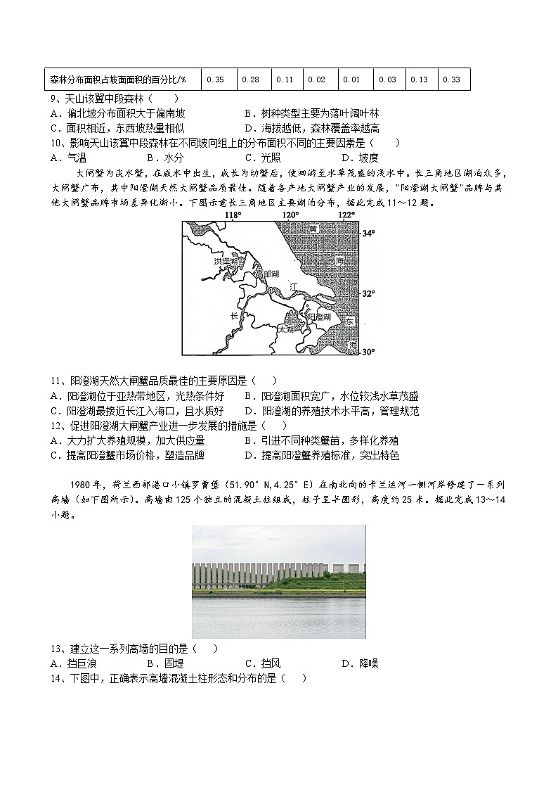2021-2022学年湖南省邵阳市第二中学高二下学期入学考试地理试题含答案第3页