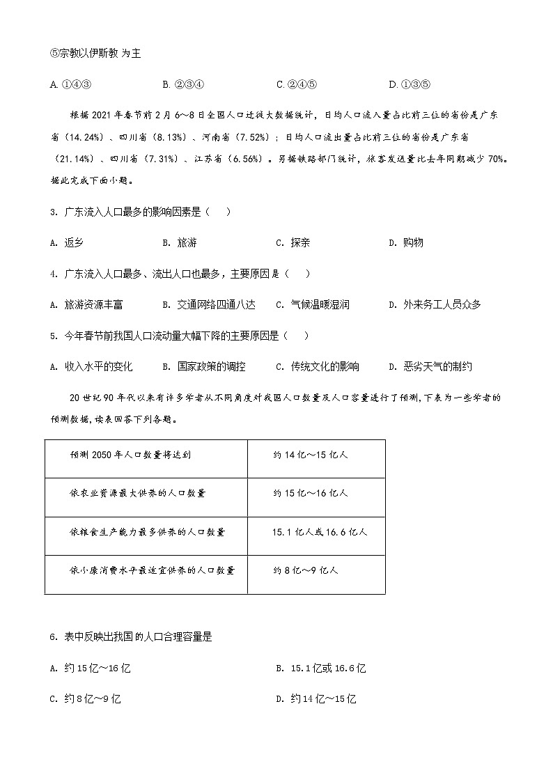 2021-2022学年山西省运城市高一下学期期末地理试题含答案02