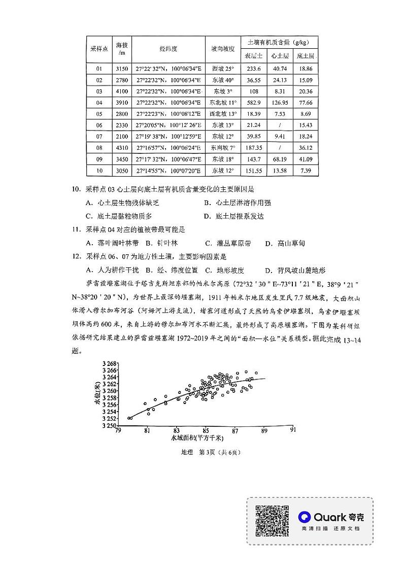 2023届辽宁省鞍山市普通高中高三上学期第一次质量监测 地理 PDF版03