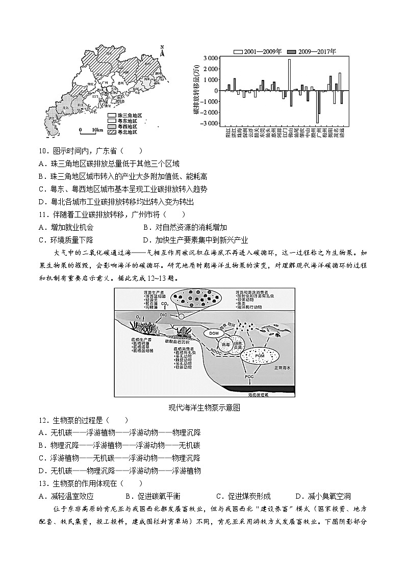 2023届山西省三重教育高三上学期开学摸底考试-地理试题含解析03