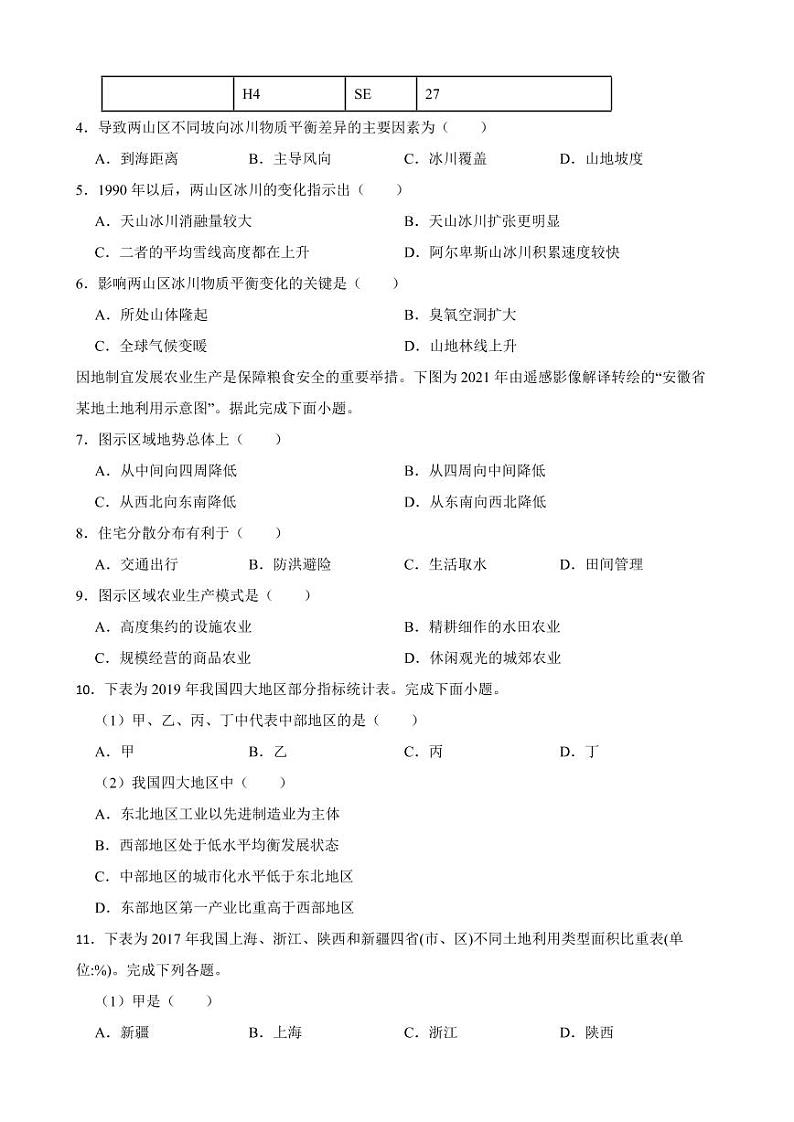 高考地理真题汇编（2018年-2022年）专题33 认识区域与区域发展（附解析）第2页