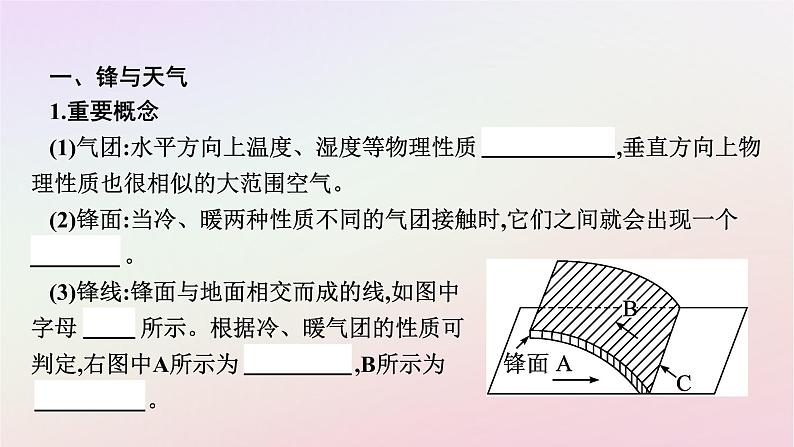 广西专版新教材高中地理第3章大气的运动第1节常见天气系统课件新人教版选择性必修106