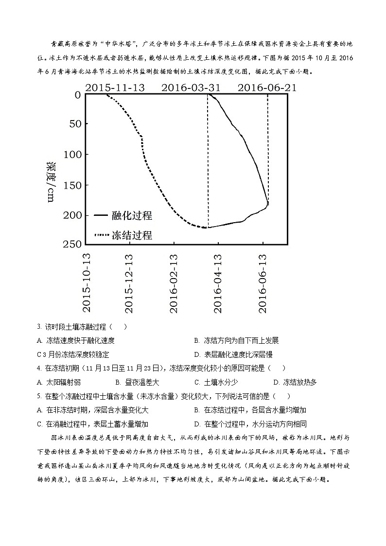 2022-2023学年湖南省三湘创新发展联合高三上学期起点调研考试地理试题（解析版）02