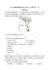 2022届安徽省桐城市重点中学高三下学期月考（10）地理试卷含答案