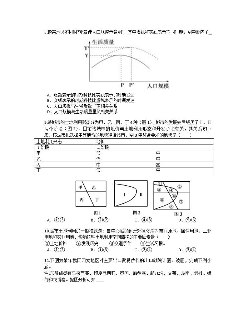2021-2022学年甘肃省临夏回族自治州高二下学期期末检测地理试题含答案03