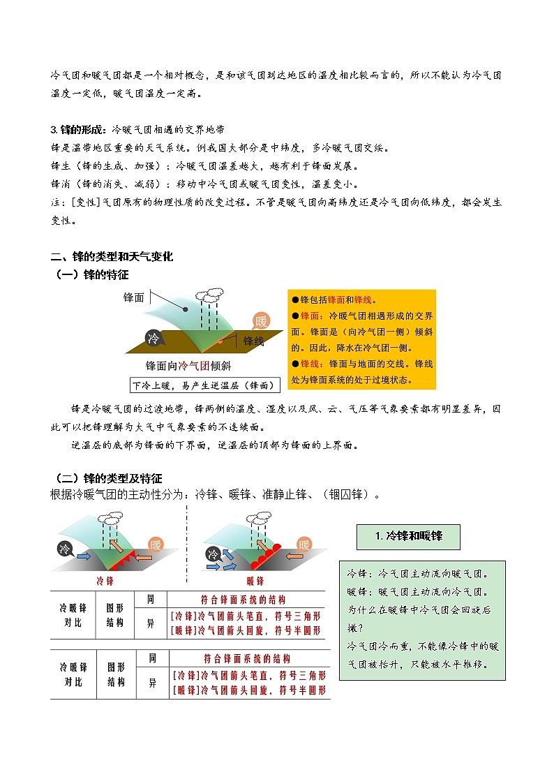 第9讲 常见的天气系统和天气解读（讲义）-2023年高考地理一轮复习讲练测（新教材新高考）02
