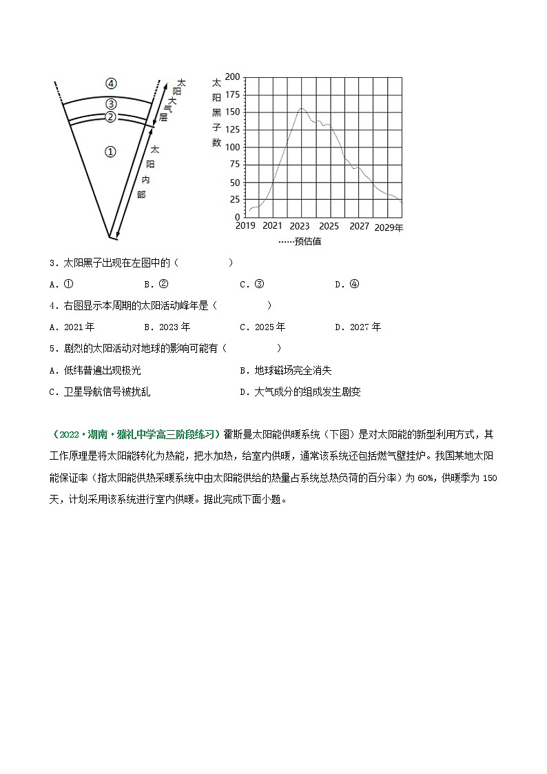 第4讲 地球的宇宙环境、演化历史及圈层结构（练习）-2023年高考地理一轮复习讲练测（新教材新高考）（原卷版）第2页