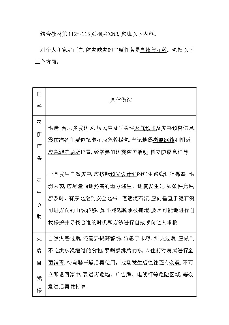 人教版高中地理必修第一册第六章自然灾害课时学案03