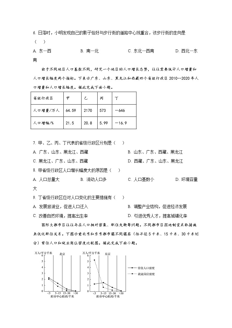 山东省名校联盟2022-2023学年高三上学期第一次学业质量联合检测地理试题（Word版附答案）第2页