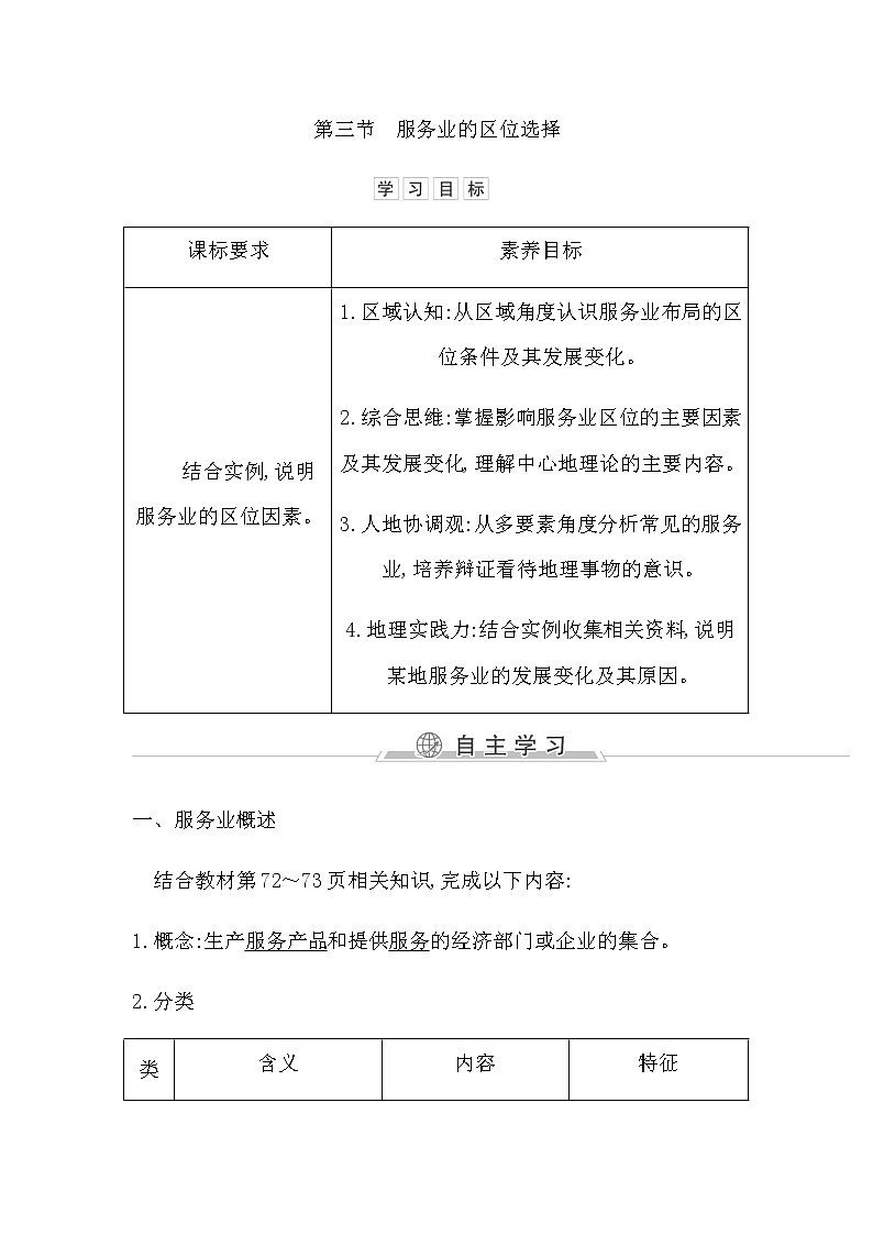 第三节　服务业的区位选择第1页